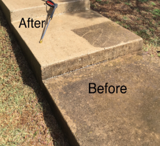 Stairs power-washing before and After